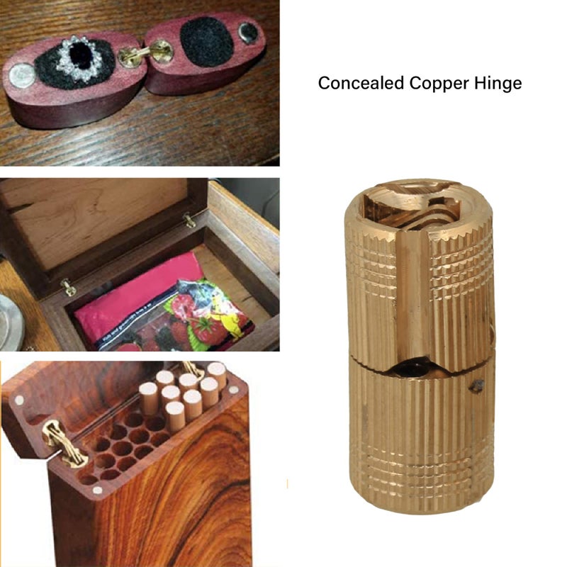 Doublelife 4PCS Hidden Invisible Concealed Copper Barrel Hinge 12mm for DIY Wooden Door (12mm) â€¦ - Image 3